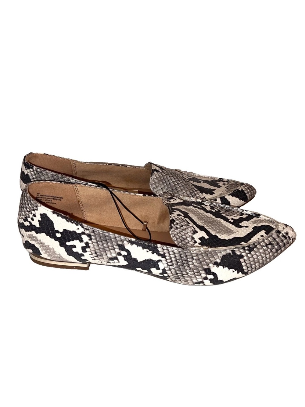 Express NEW Snakeskin Faux Leather Slip On Flats Shoes Sz 10